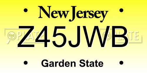 Z45JWB New Jersey License Plate