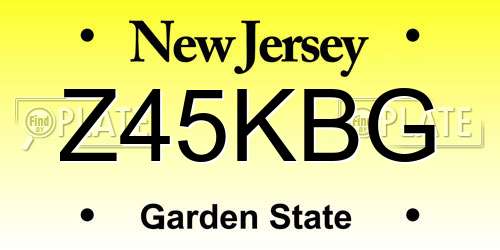 Z45KBG New Jersey License Plate