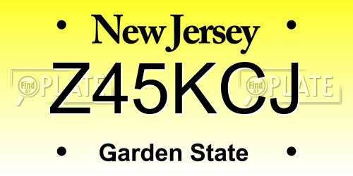 Z45KCJ New Jersey License Plate