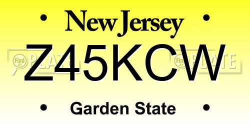 Z45KCW New Jersey License Plate