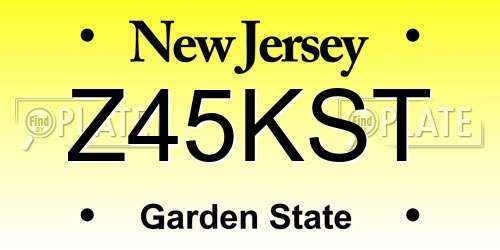 Z45KST New Jersey License Plate