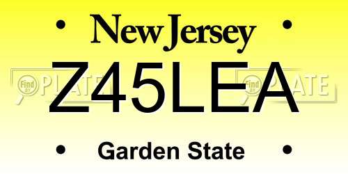 Z45LEA New Jersey License Plate