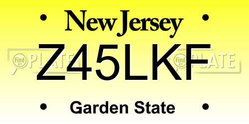 Z45LKF New Jersey License Plate