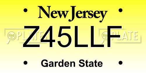 Z45LLF New Jersey License Plate