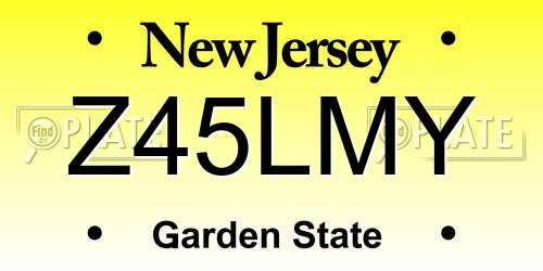 Z45LMY New Jersey License Plate