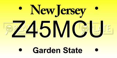 Z45MCU New Jersey License Plate