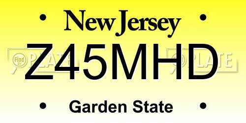 Z45MHD New Jersey License Plate