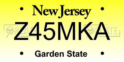 Z45MKA New Jersey License Plate