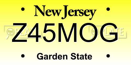 Z45MOG New Jersey License Plate