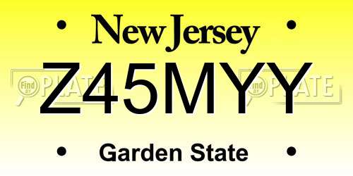 Z45MYY New Jersey License Plate