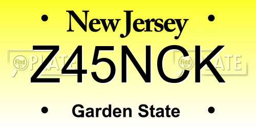 Z45NCK New Jersey License Plate