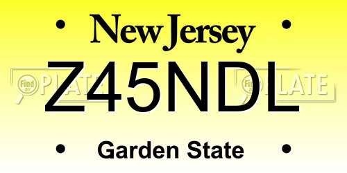 Z45NDL New Jersey License Plate