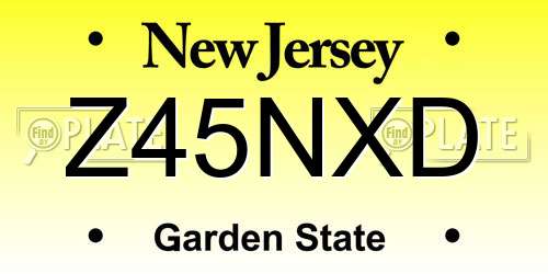 Z45NXD New Jersey License Plate