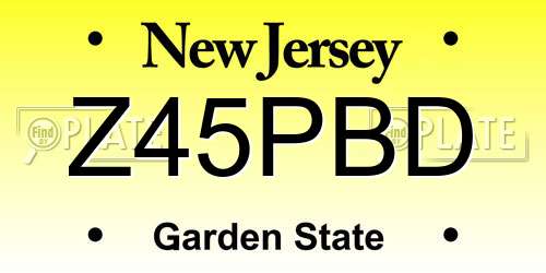 Z45PBD New Jersey License Plate
