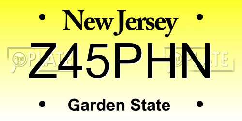 Z45PHN New Jersey License Plate
