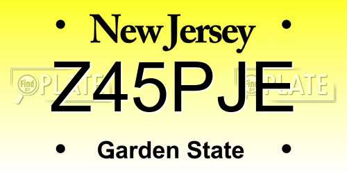 Z45PJE New Jersey License Plate
