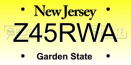 Z45RWA New Jersey License Plate