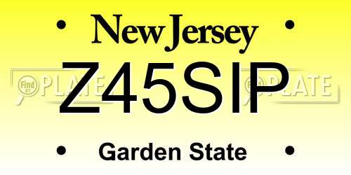 Z45SIP New Jersey License Plate