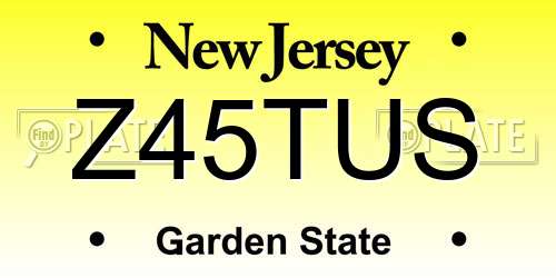Z45TUS New Jersey License Plate