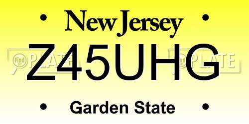 Z45UHG New Jersey License Plate