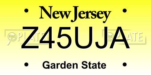 Z45UJA New Jersey License Plate