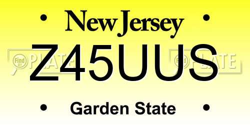 Z45UUS New Jersey License Plate