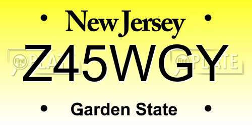 Z45WGY New Jersey License Plate