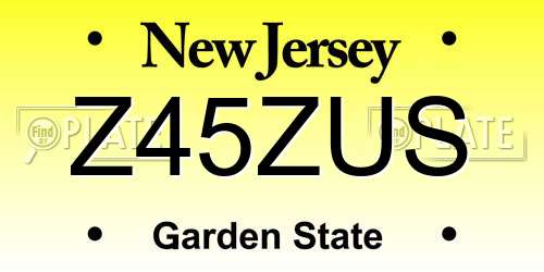 Z45ZUS New Jersey License Plate