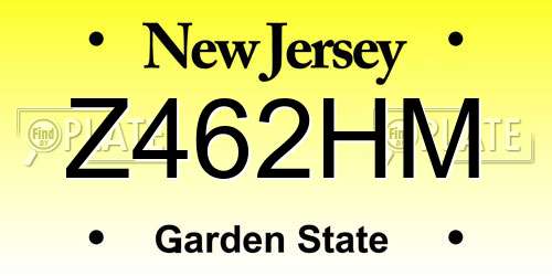 Z462HM New Jersey License Plate