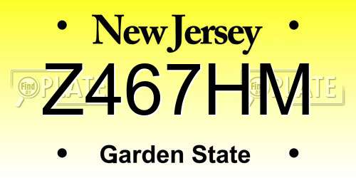 Z467HM New Jersey License Plate