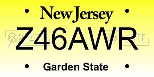 Z46AWR New Jersey License Plate