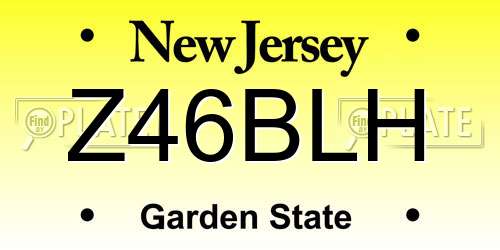 Z46BLH New Jersey License Plate