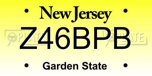 Z46BPB New Jersey License Plate