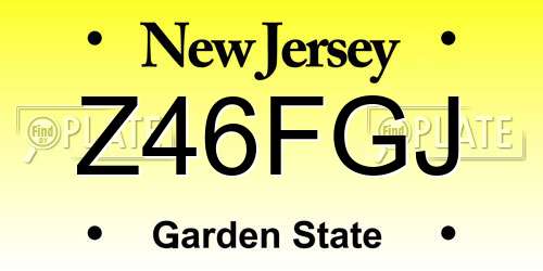 Z46FGJ New Jersey License Plate