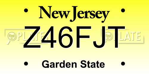 Z46FJT New Jersey License Plate