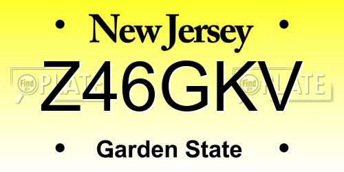 Z46GKV New Jersey License Plate