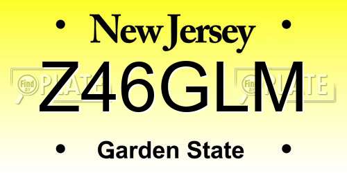 Z46GLM New Jersey License Plate