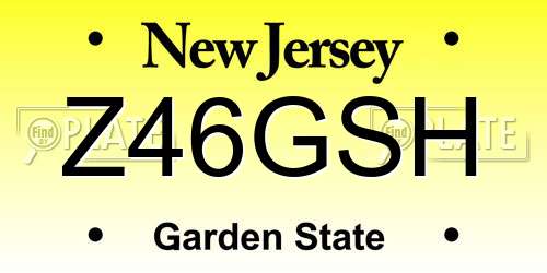 Z46GSH New Jersey License Plate