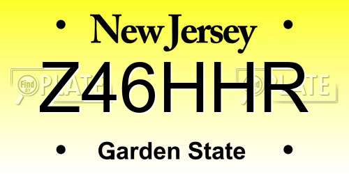 Z46HHR New Jersey License Plate