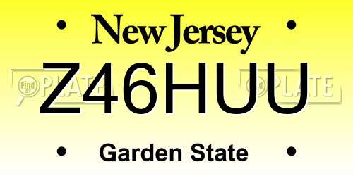 Z46HUU New Jersey License Plate