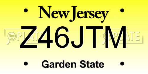 Z46JTM New Jersey License Plate