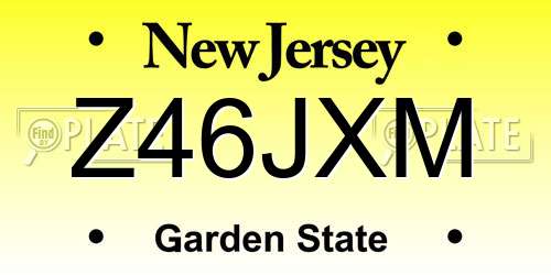 Z46JXM New Jersey License Plate