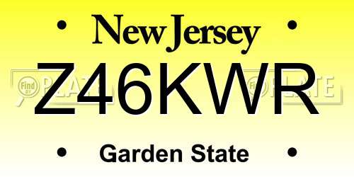 Z46KWR New Jersey License Plate