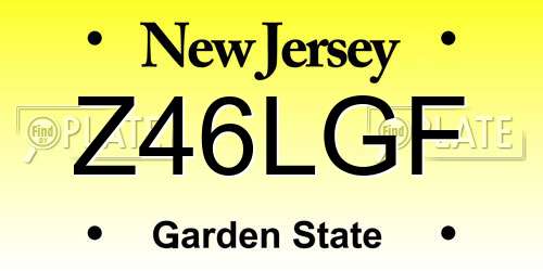 Z46LGF New Jersey License Plate