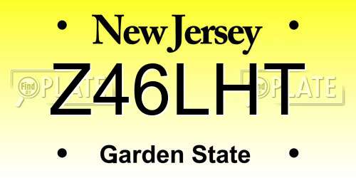 Z46LHT New Jersey License Plate