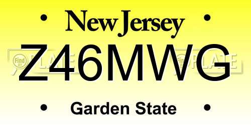 Z46MWG New Jersey License Plate