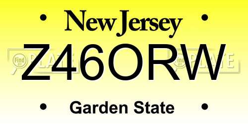 Z46ORW New Jersey License Plate