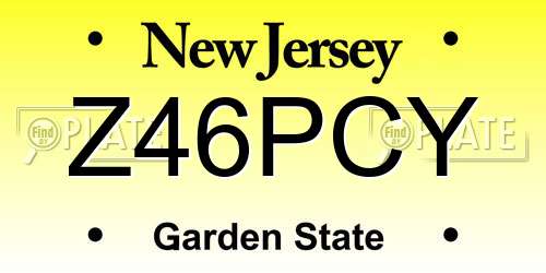 Z46PCY New Jersey License Plate