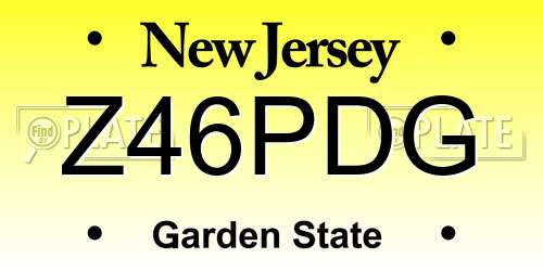 Z46PDG New Jersey License Plate
