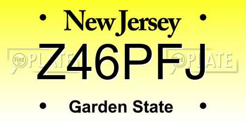 Z46PFJ New Jersey License Plate